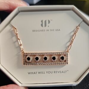 Rose Gold and Black Stone Necklace Bomb Party Five free spirits